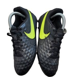Nike Tiempo Legend‎ 8 Kids Soccer Cleats Black Volt Neon Lime Green Size 4.5Y